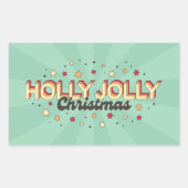 Holly Jolly Christmas  3d tekst Rechthoekige Sticker (Voorkant)