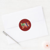 Holly Jolly Christmas Candy Letters Ronde Sticker (Envelop)