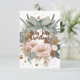Holly Jolly Christmas Card – Festive Holiday Wish Bedankkaart