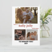 Holly Jolly Christmas Chic Gold Confetti kaart (Staand voorkant)