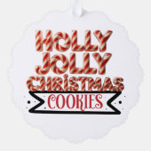 Holly Jolly Christmas Cookies Ornament Kaart (Achterkant)
