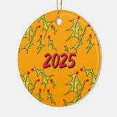 Holly Jolly Christmas Custom Date Keramisch Ornament (Links)
