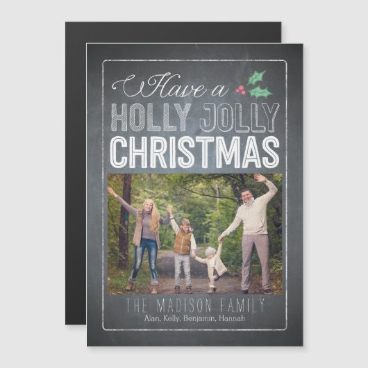 Holly Jolly Christmas Custom Dunne Magnetische Kaa (Voorkant / Achterkant)