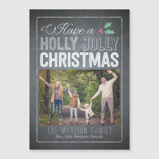 Holly Jolly Christmas Custom Dunne Magnetische Kaa (Voorkant)