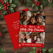 Holly Jolly Christmas Familie Foto Classic Feestdagenkaart