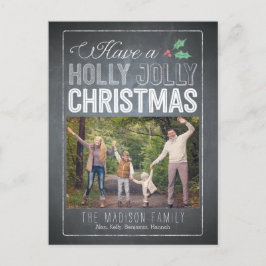 Holly Jolly Christmas Fotokaart Briefkaart