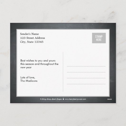 Holly Jolly Christmas Fotokaart Briefkaart (Achterkant)