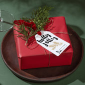 Holly Jolly Christmas Gift Label met Pine Branch Cadeaulabel