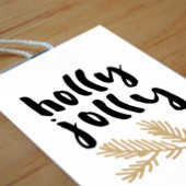 Holly Jolly Christmas Gift Label met Pine Branch Cadeaulabel