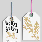 Holly Jolly Christmas Gift Label met Pine Branch Cadeaulabel