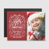 Holly Jolly Christmas Holiday Chalk Art Foto (Voorkant / Achterkant)