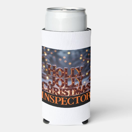 Holly Jolly Christmas Inspector Fun Seltzer Blikjeskoeler (Seltzer Voorkant)