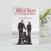 Holly Jolly Christmas Kaart - 5" x 7" met envelop (Staand voorkant)
