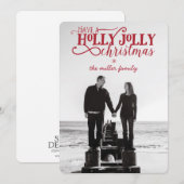 Holly Jolly Christmas Kaart - 5" x 7" met envelop (Voorkant / Achterkant)