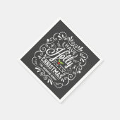 Holly Jolly Christmas Krijtbord Papieren servetten (Hoek)