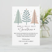 Holly Jolly Christmas Minimalist Boho Trees Feestdagenkaart (Staand voorkant)