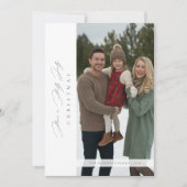 Holly Jolly Christmas Minimalistische Familiefoto Feestdagenkaart (Voorkant)