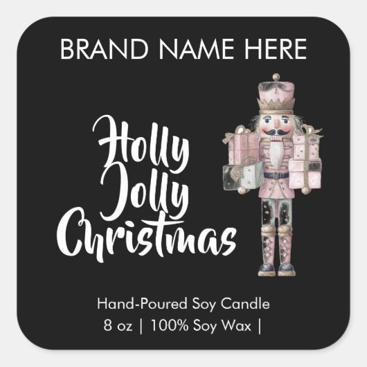 Holly Jolly Christmas | Modern Candle Labels (Voorkant)