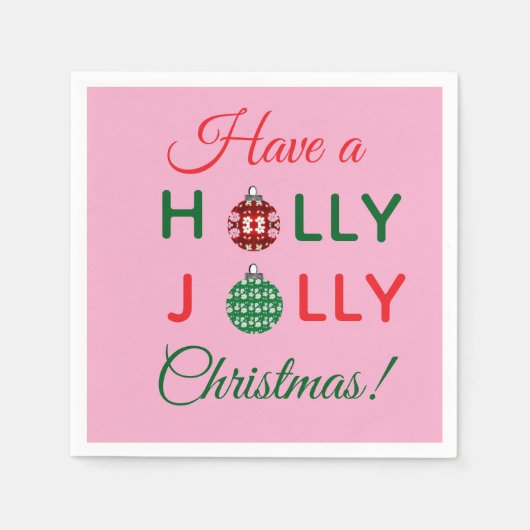 Holly Jolly Christmas napkin Servet (Voorkant)