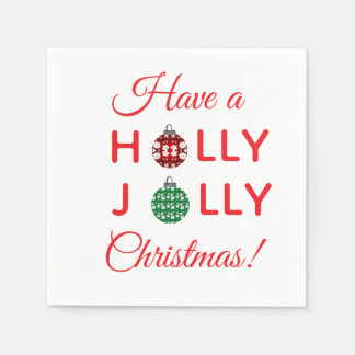 Holly Jolly Christmas napkin Servet
