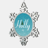 Holly Jolly Christmas Ornament, op maat Tin Sneeuwvlok Ornament (Rechts)