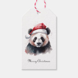 Holly Jolly Christmas Panda, op maat Cadeaulabel