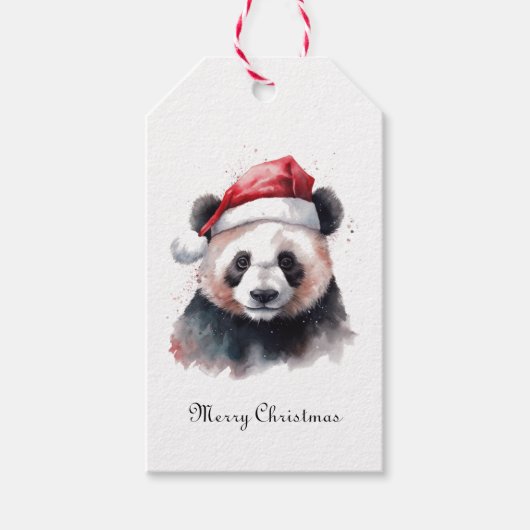 Holly Jolly Christmas Panda, op maat Cadeaulabel (Voorkant)