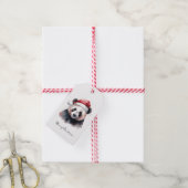 Holly Jolly Christmas Panda, op maat Cadeaulabel (Met Touw)