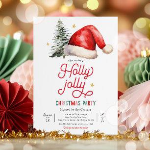Holly Jolly Christmas Party Familie Vakantie Feest Kaart
