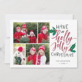 Holly Jolly | Christmas Photo Collage Kaart (Voorkant)