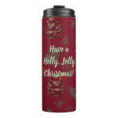 Holly Jolly Christmas Pinecones & Berries Thermosbeker (Voorkant)