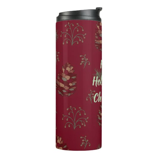 Holly Jolly Christmas Pinecones & Berries Thermosbeker (Gedraaid links)