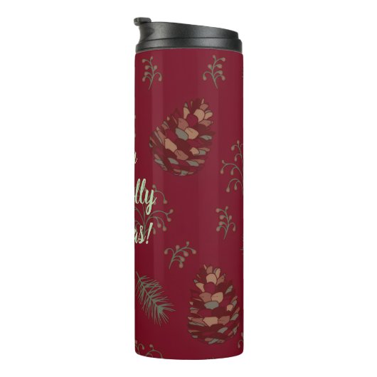 Holly Jolly Christmas Pinecones & Berries Thermosbeker (Geroteerd rechts)