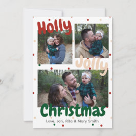 Holly Jolly Christmas Polka Dot Christmas Kaart