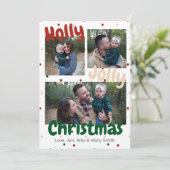 Holly Jolly Christmas Polka Dot Christmas Kaart (Staand voorkant)