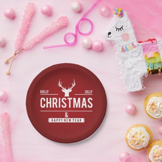 Holly Jolly Christmas Reindeer | Feestdagen & even Papieren Bordje (Feest)