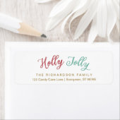 Holly Jolly Christmas Retour Adreslabel Etiket (Insitu)