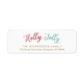 Holly Jolly Christmas Retour Adreslabel Etiket (Voorkant)