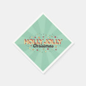 Holly Jolly Christmas retro ontwerptekst Servet (Hoek)