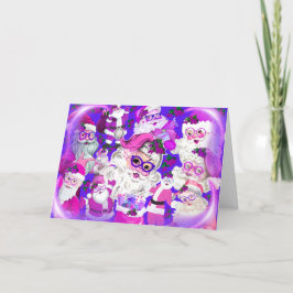 Holly Jolly Christmas Santa Wenskaart Kaart