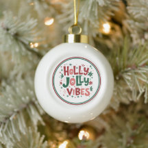 Holly Jolly Christmas Snowflake ingelijst Ornament