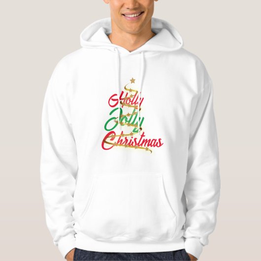 Holly Jolly Christmas Unisex Hoodie Sweatshirt (Voorkant)