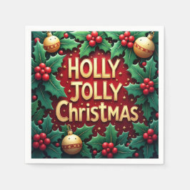 Holly Jolly Christmas Vintage Paper Napkin Servet