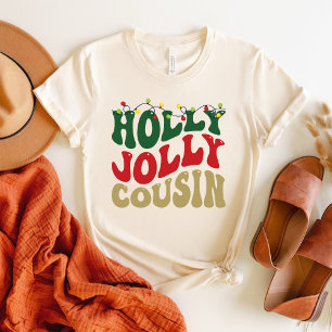 Holly Jolly Cousin Christmas Groovy Wit T-shirt