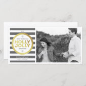 Holly Jolly Custom Greeting Photo Card Feestdagenkaart (Voorkant / Achterkant)