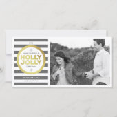 Holly Jolly Custom Greeting Photo Card Feestdagenkaart (Voorkant)