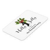 Holly Jolly Cute Funny Penguin Kerstgroet Magneet (Linkerzijde)