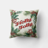 "Holly Jolly" Decoratief Kerstscript & Holly Kussen (Achterkant)