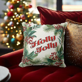 "Holly Jolly" Decoratief Kerstscript & Holly Kussen