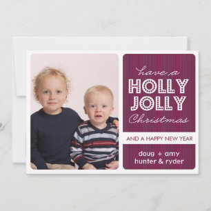 'Holly Jolly' (DEMICK) Vakantiedenknopkaart Feestdagenkaart